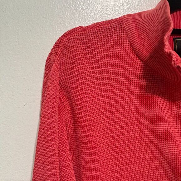 F/X Fusion Sweater Men's Sz M Apricot 1/4" Zip Waffle Knit - Picture 3 of 6